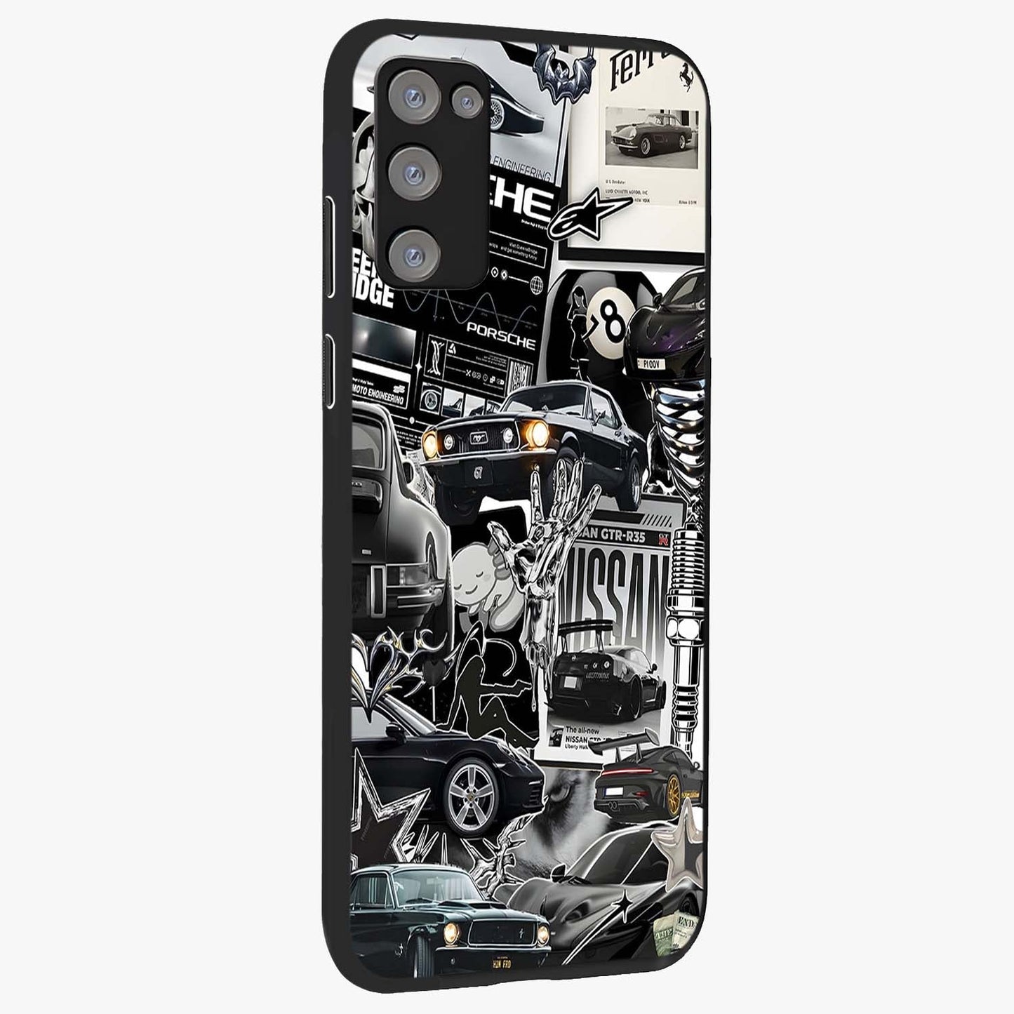 Aesthetic Dark Love Glass Case upright view showcasing dramatic romantic artwork with modern aesthetic style.