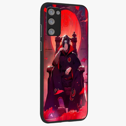 Blood Moon Sovereign Glass Case upright view showcasing powerful moon inspired artwork with cosmic aesthetic style.
