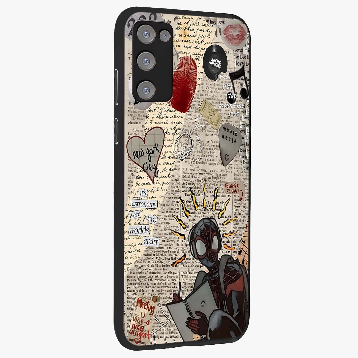 City Dream Sketch Glass Case upright view showcasing urban skyline artwork with stylish hand drawn design.