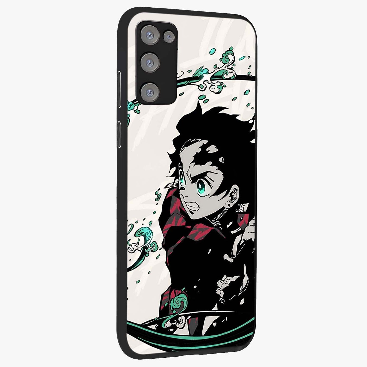 Demon Slayer Glass Case upright view showcasing powerful anime artwork with intense warrior theme.
