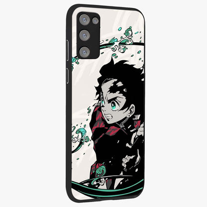 Demon Slayer Glass Case upright view showcasing powerful anime artwork with intense warrior theme.
