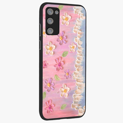 Dreamy Painted Garden Glass Case upright view showcasing vibrant floral garden artwork with artistic nature theme.
