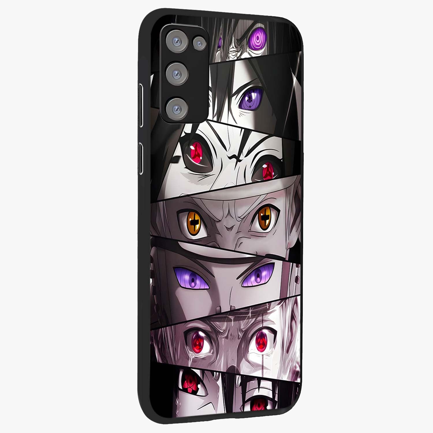 Eyes of Destiny Glass Case upright view showcasing symbolic eye artwork with dramatic artistic theme.