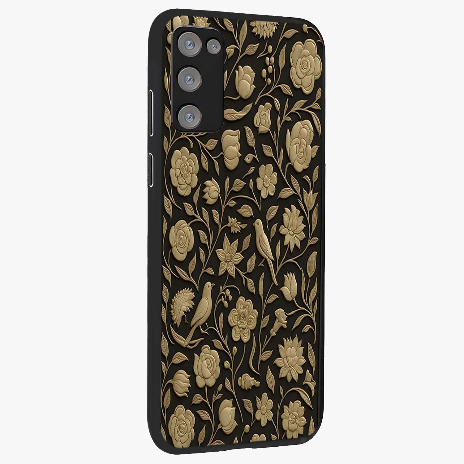 Golden Evil Eye Mandala Glass Case upright view showcasing decorative evil eye mandala artwork with spiritual aesthetic style.