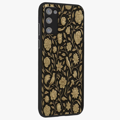 Golden Evil Eye Mandala Glass Case upright view showcasing decorative evil eye mandala artwork with spiritual aesthetic style.