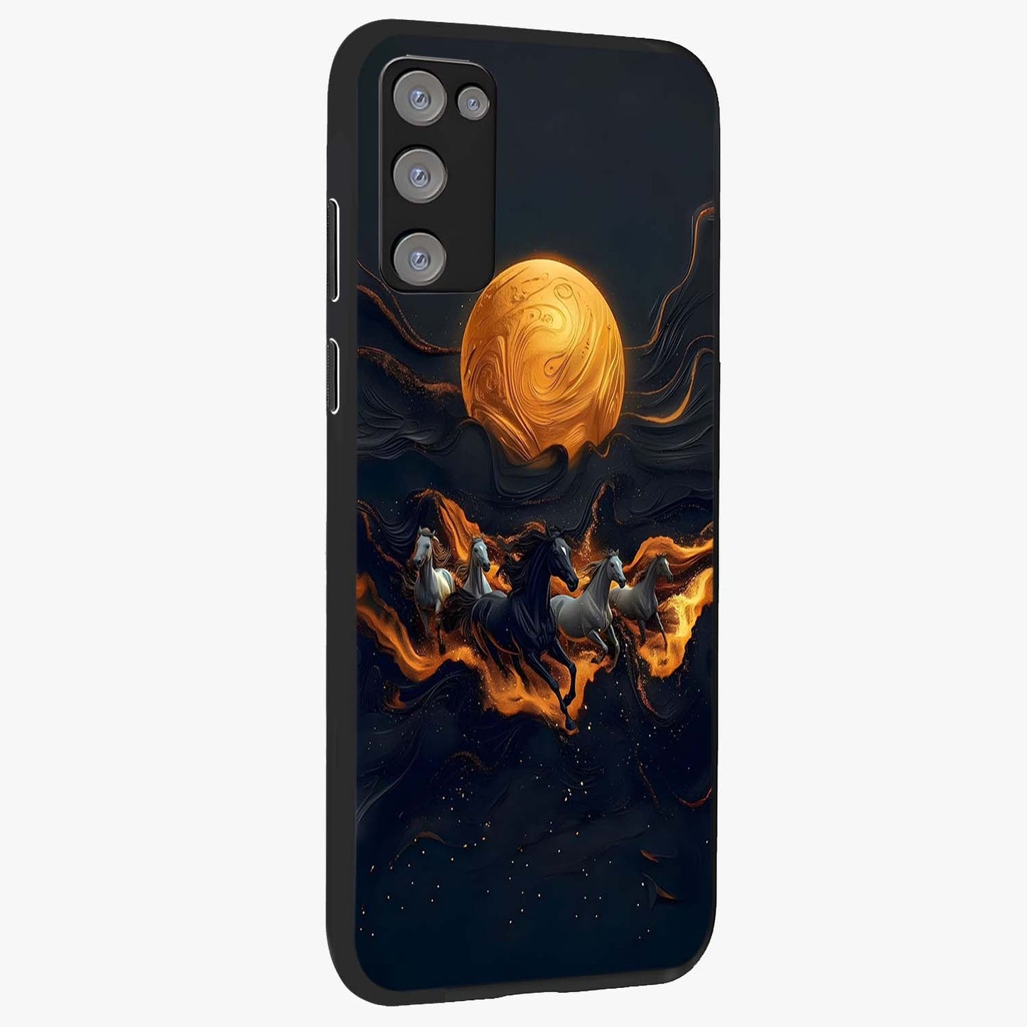 Golden Royal Heritage Glass Case upright view showcasing elegant royal artwork with classic heritage theme.