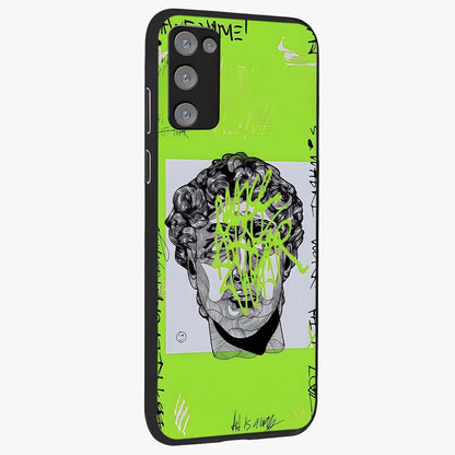 Neo Graffiti Rebellion Glass Case upright view showcasing colorful graffiti artwork with bold modern street style.