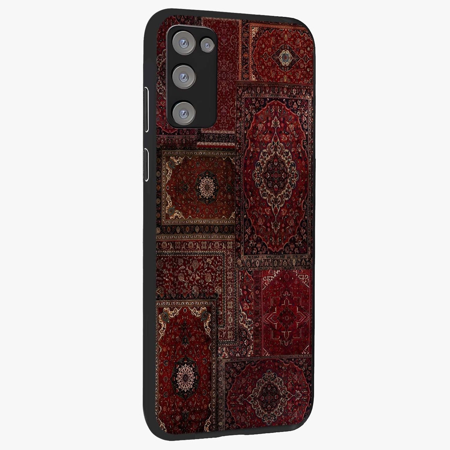 Persian Velvet Tale Glass Case upright view showcasing elegant Persian artwork with classic heritage theme.
