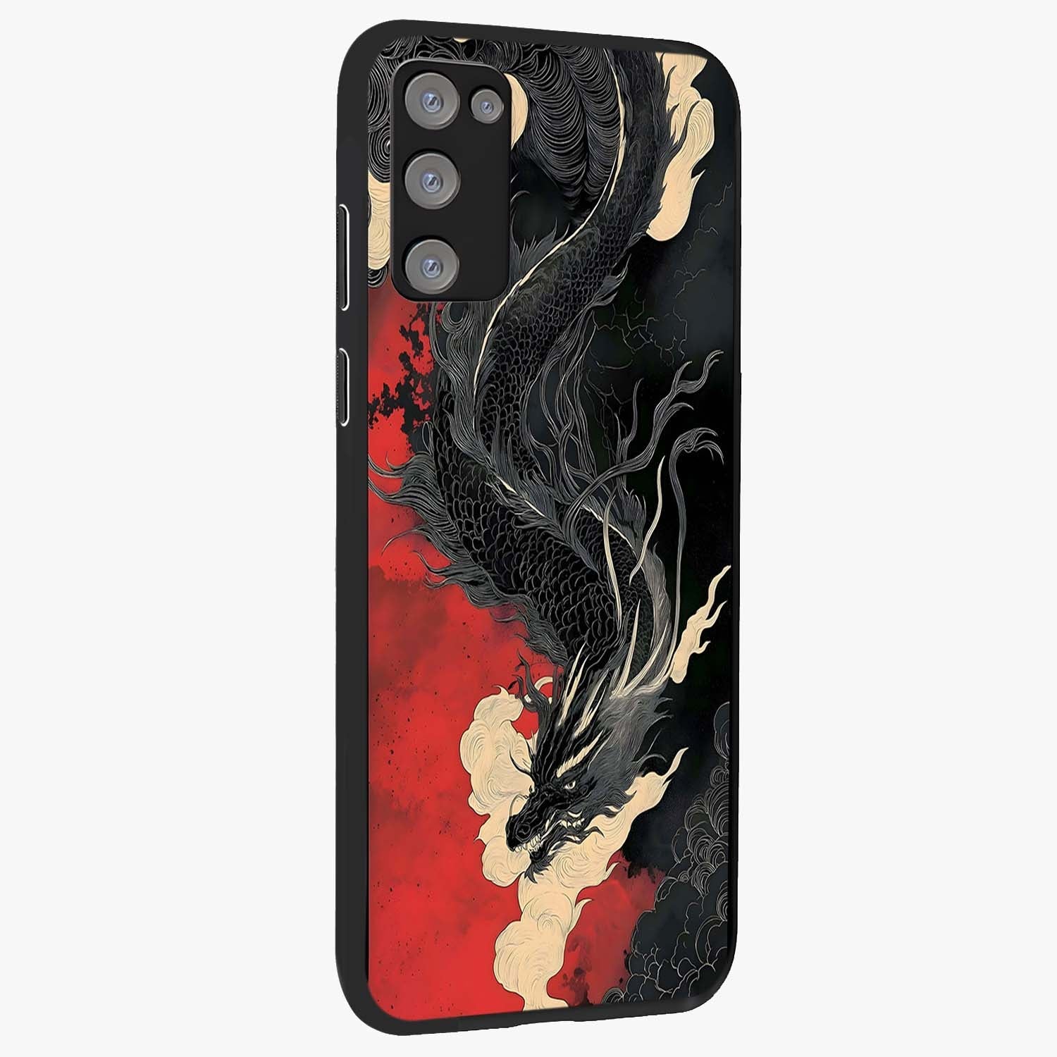 Shadow Dragon Fury Glass Case upright view showcasing intense dragon artwork with dramatic shadow theme.
