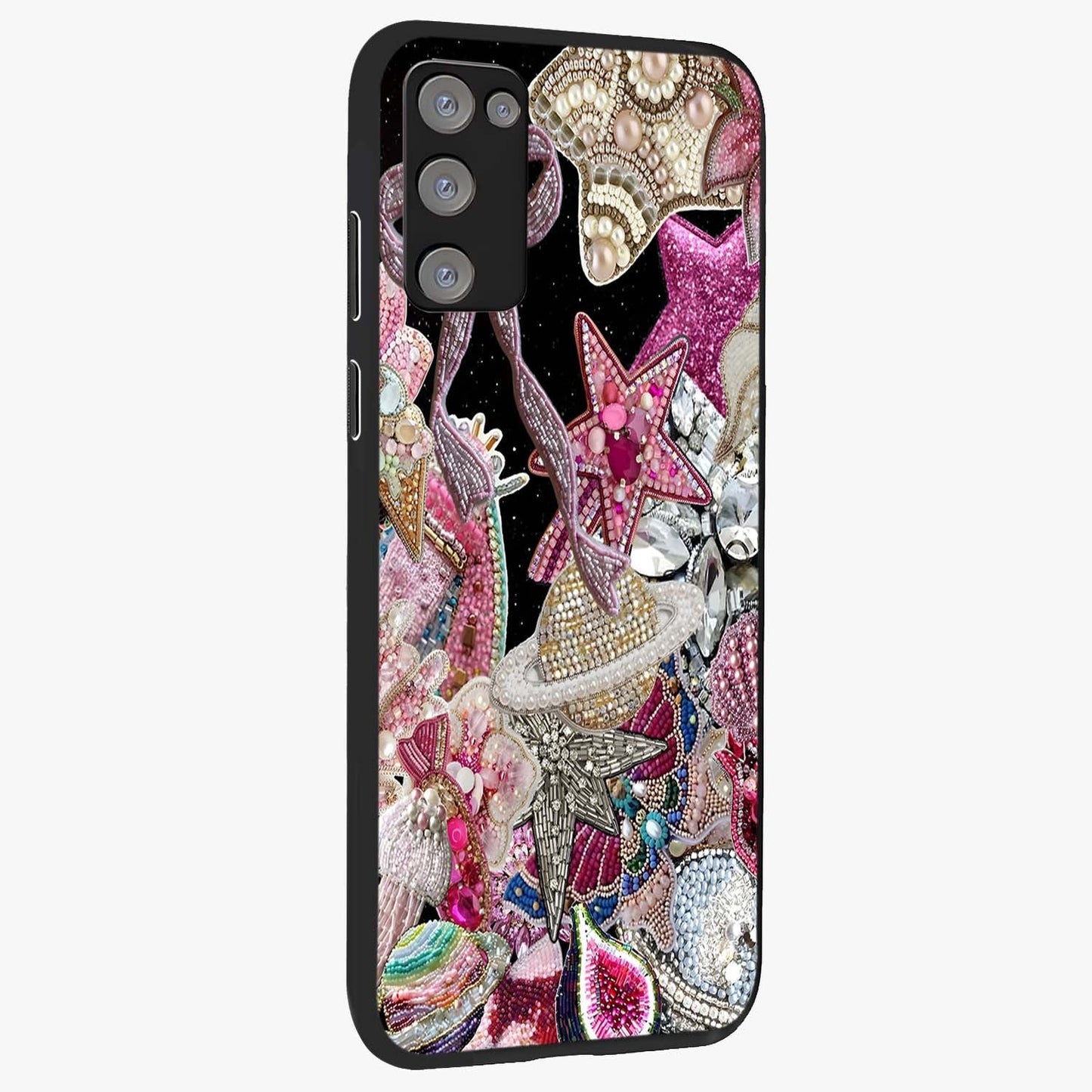 Starlit Jewel Dream Glass Case upright view showcasing radiant star inspired artwork with magical night theme.