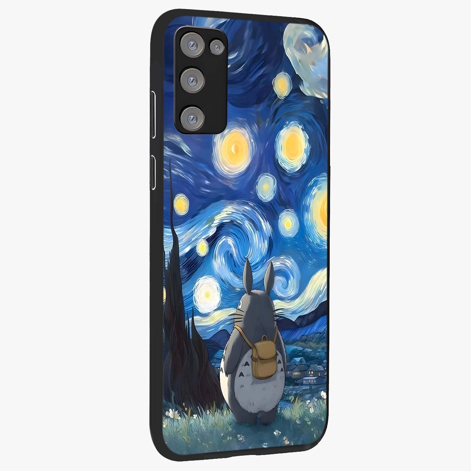 Totoro In Van Gogh Art Glass Case upright view showcasing creative character artwork with painterly artistic theme.