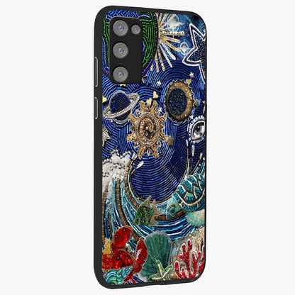 Universe Underwater Spark Glass Case upright view showcasing magical underwater galaxy artwork with vibrant cosmic theme.