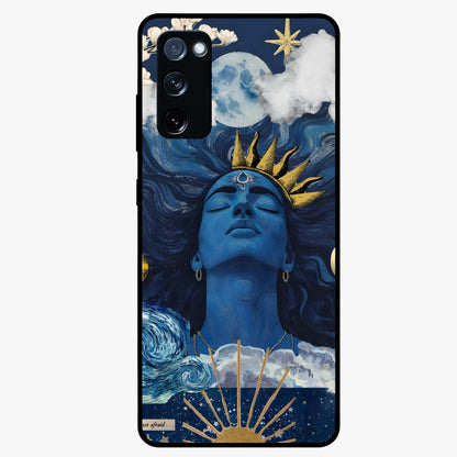 Aesthetic Lord Shiva Glass Case showing flat back view with divine Shiva artwork and glossy glass finish.