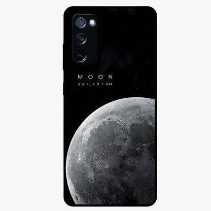 Cosmic Moon Glow Glass Case showing flat back view with glowing moon artwork and glossy glass finish.