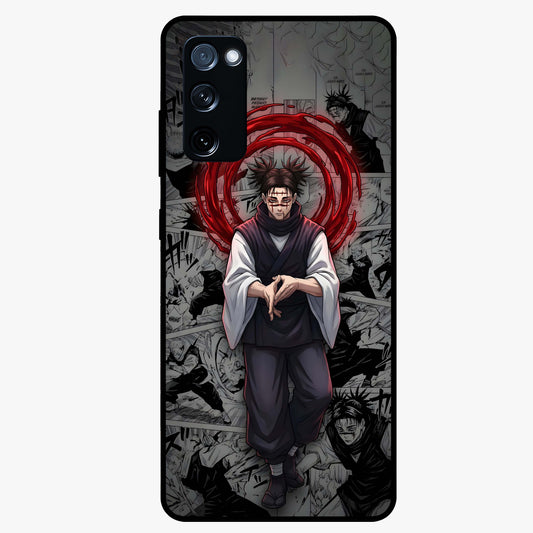 Cursed Ritual Ascension Glass Case showing flat back view with dark ritual themed artwork and glossy glass finish.