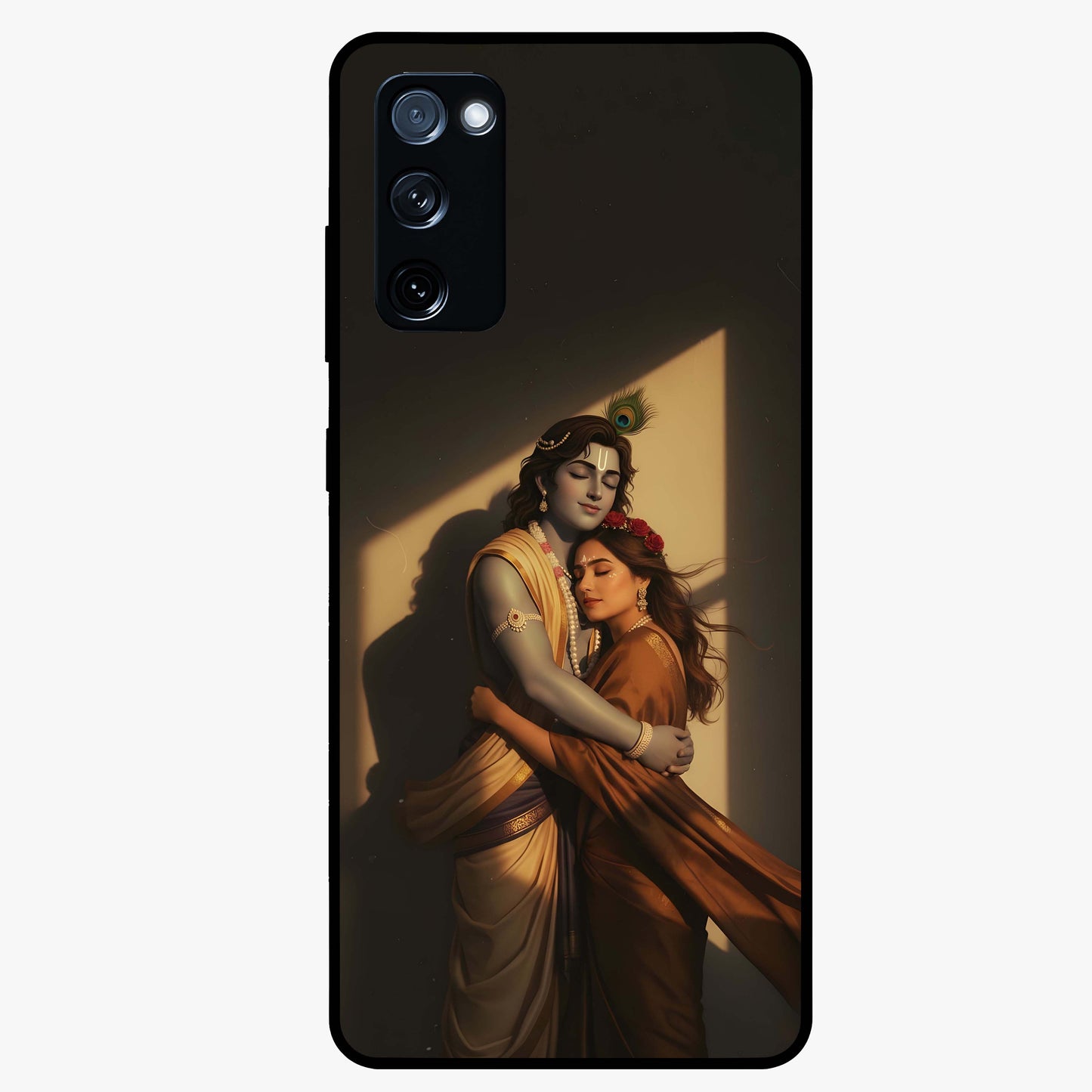 Divine Eternal Love Glass Case showing flat back view with spiritual love themed artwork and glossy glass finish.