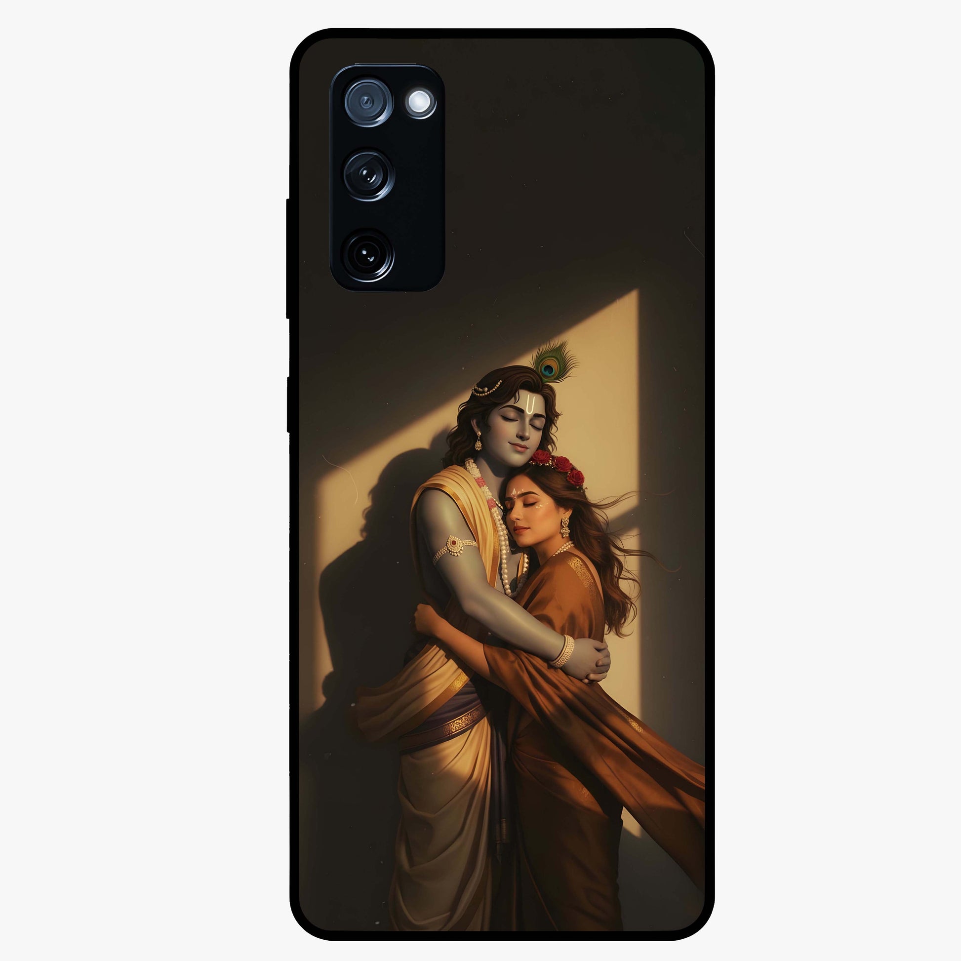 Divine Eternal Love Glass Case showing flat back view with spiritual love themed artwork and glossy glass finish.