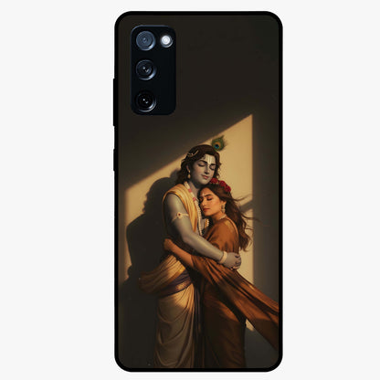 Divine Eternal Love Glass Case showing flat back view with spiritual love themed artwork and glossy glass finish.