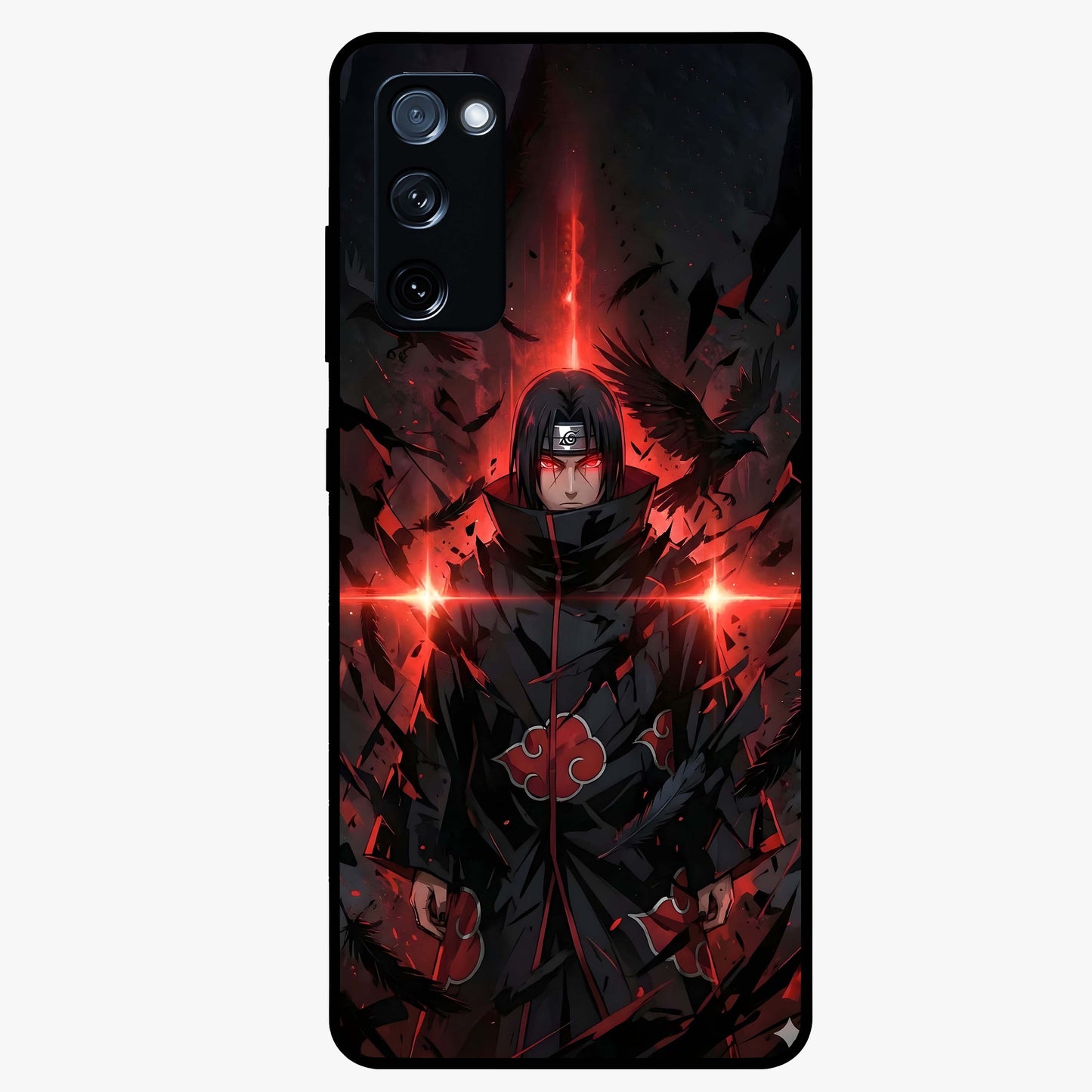 Focus Mode On Glass Case showing flat back view with bold motivational typography design and glossy glass finish.