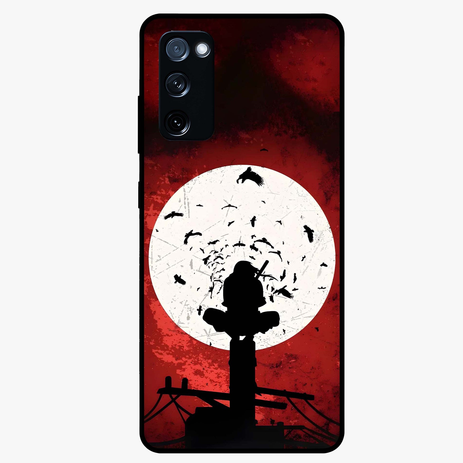 Itachi Limited Edition Naruto Anime Glass Case showing flat back view with iconic anime character artwork and glossy glass finish.