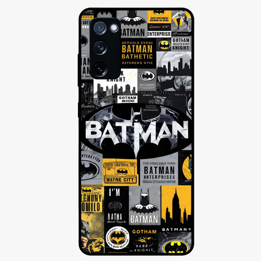 Knight Gotham Rise Glass Case showing flat back view with dark hero inspired artwork and glossy glass finish.