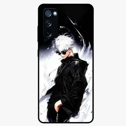 Limitless Shadow King Glass Case showing flat back view with powerful shadow warrior artwork and glossy glass finish.