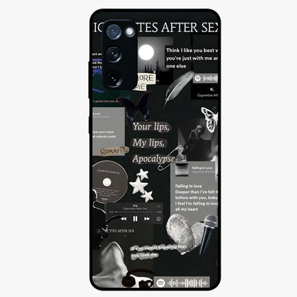 Midnight Love Echo Glass Case showing flat back view with romantic midnight themed artwork and glossy glass finish.