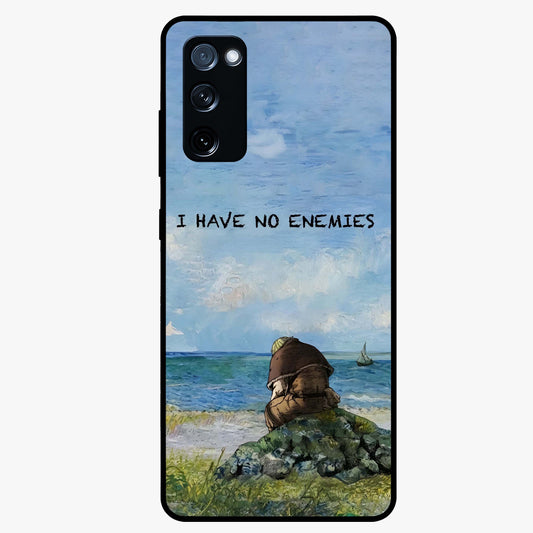Peace Beyond War Glass Case showing flat back view with symbolic peace themed artwork and glossy glass finish.