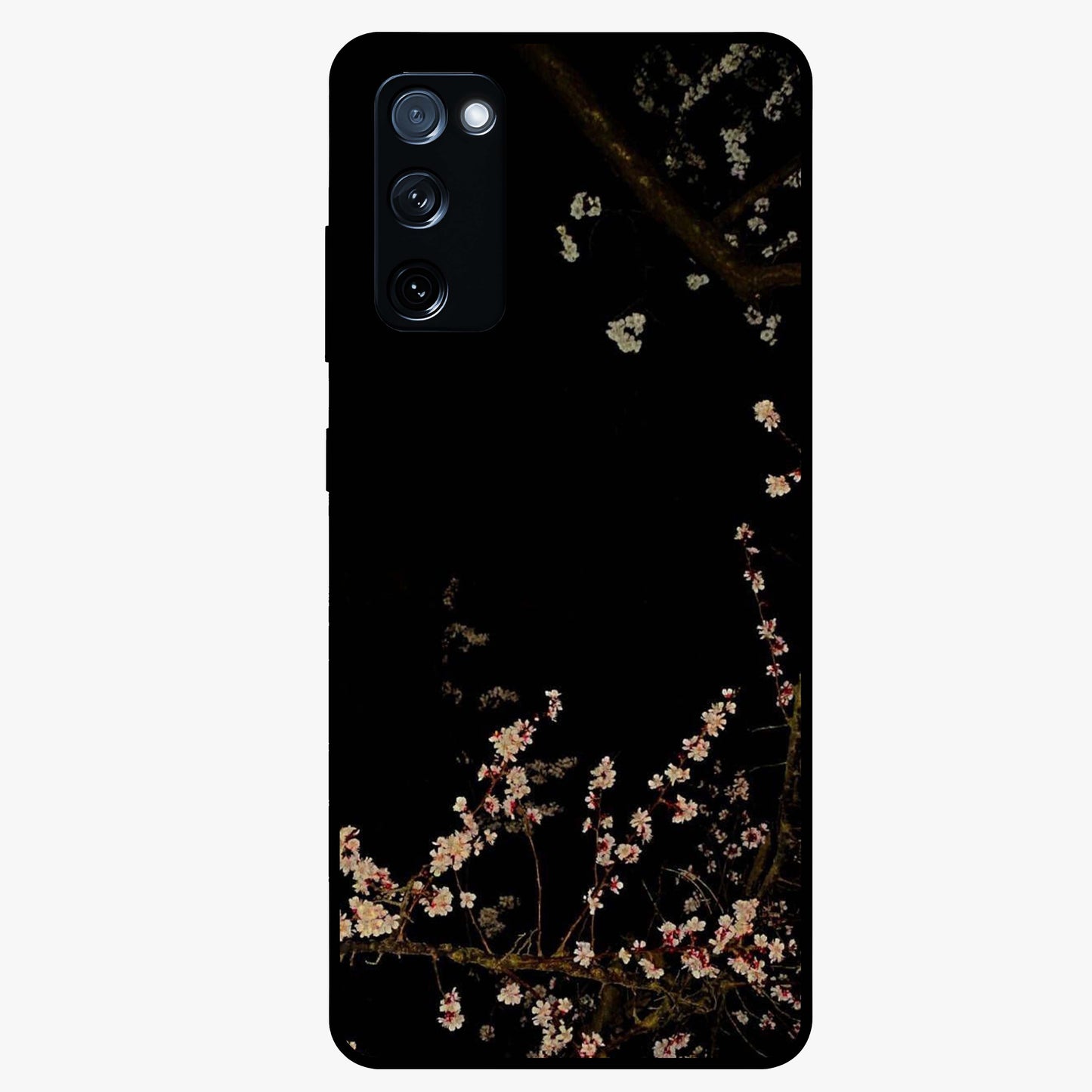 Petal Moon Light With Custom Name Glass Case showing flat back view with floral moonlight artwork and personalized name design.