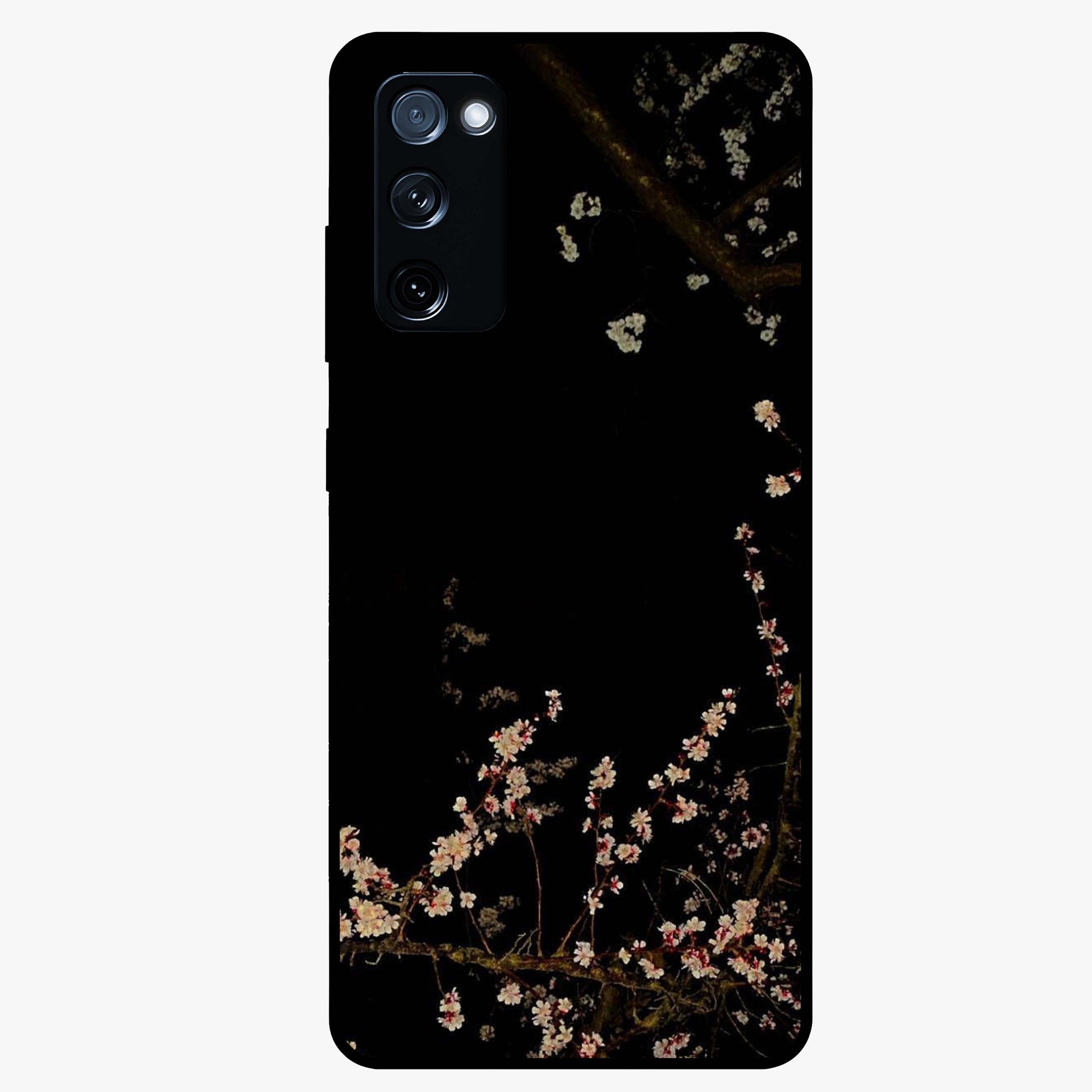 Petal Moon Light With Custom Name Glass Case showing flat back view with floral moonlight artwork and personalized name design.