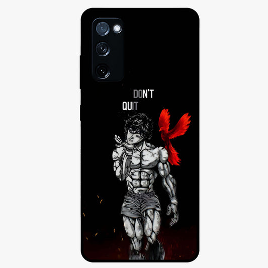 Rise Beyond Limits Glass Case showing flat back view with motivational typography artwork and glossy glass finish.