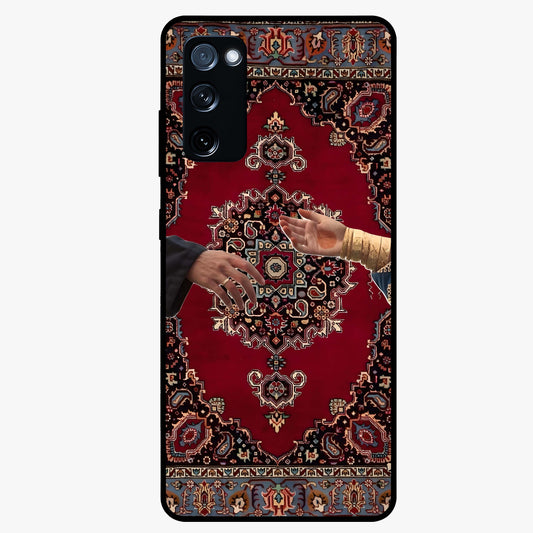 Royal Touch Reach Glass Case showing flat back view with elegant royal themed artwork and glossy glass finish.