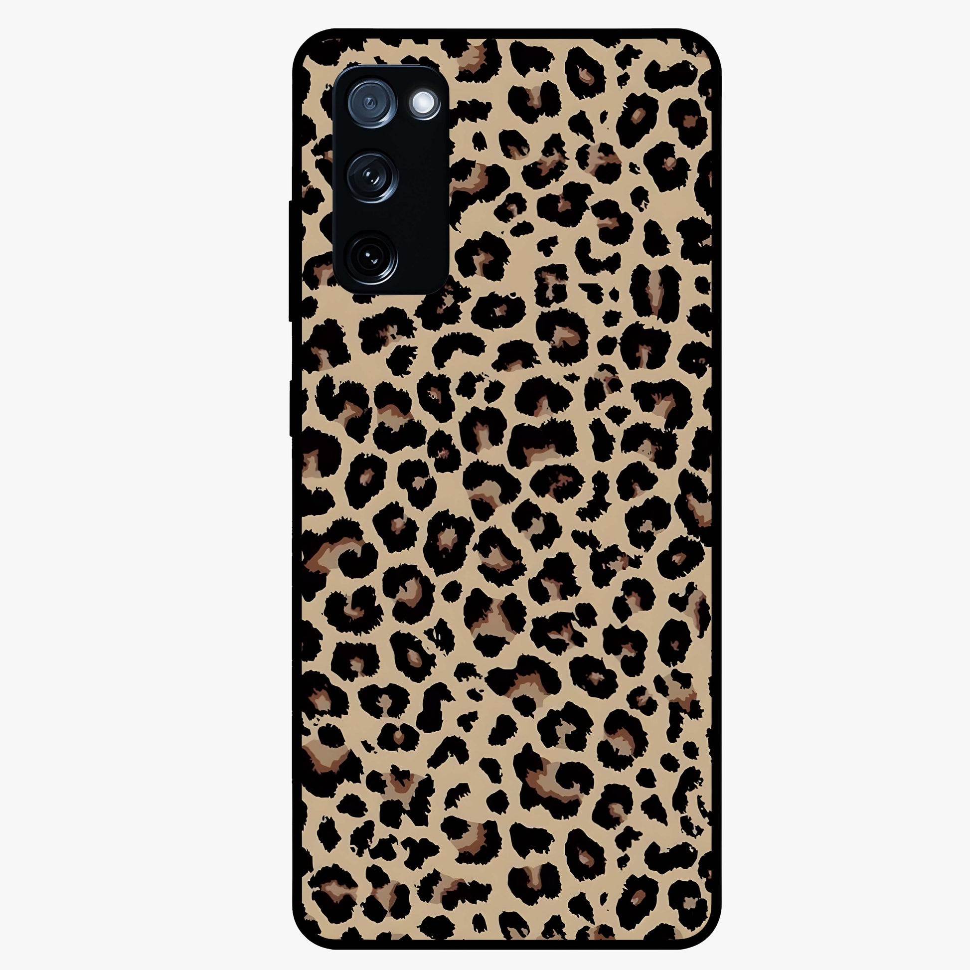 Savage Chic Pattern Glass Case showing flat back view with stylish patterned artwork and glossy glass finish.