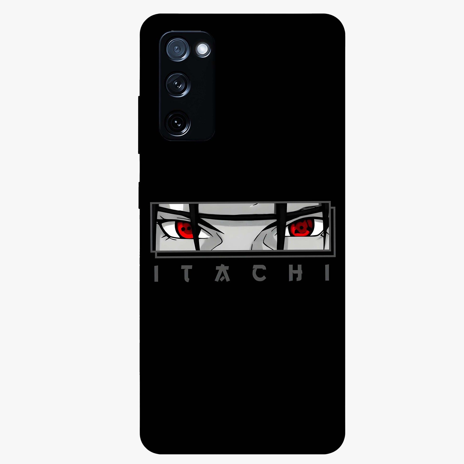 Scarlet Gaze Dominance Glass Case showing flat back view with striking red themed artwork and glossy glass finish.
