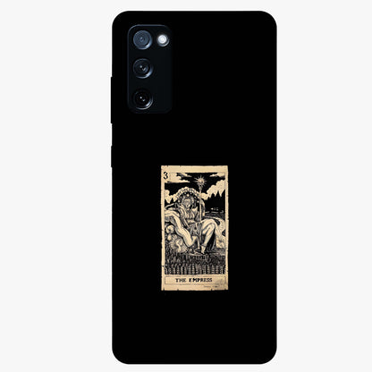 The Empress Glass Case showing flat back view with regal feminine artwork and glossy glass finish.