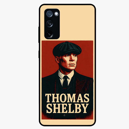 Vintage Mafia Authority Glass Case showing flat back view with bold vintage mafia inspired artwork and glossy glass finish.