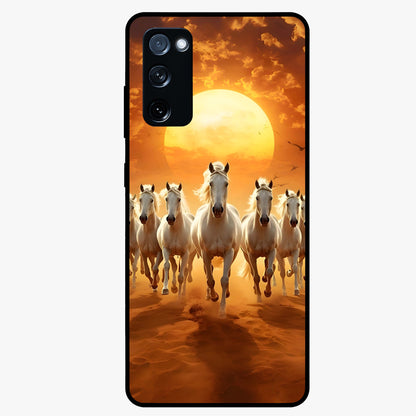 Wild Sunset Majesty Glass Case showing flat back view with majestic sunset landscape artwork and glossy glass finish.