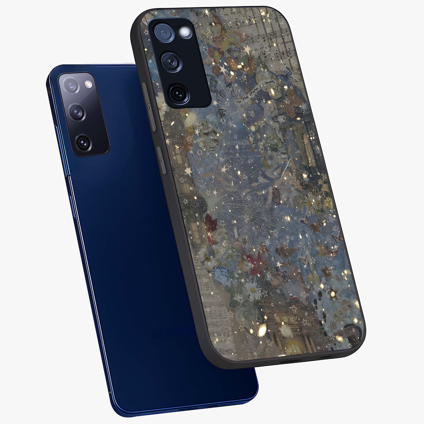 Aesthetic Astrolophia Glass Case displayed in angled mockup highlighting artistic aesthetic elements and smooth glass surface.