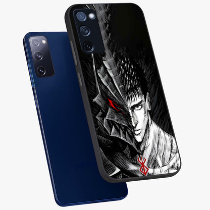 Berserker Blood Oath Glass Case displayed in angled mockup highlighting dark fantasy graphic design and powerful theme.