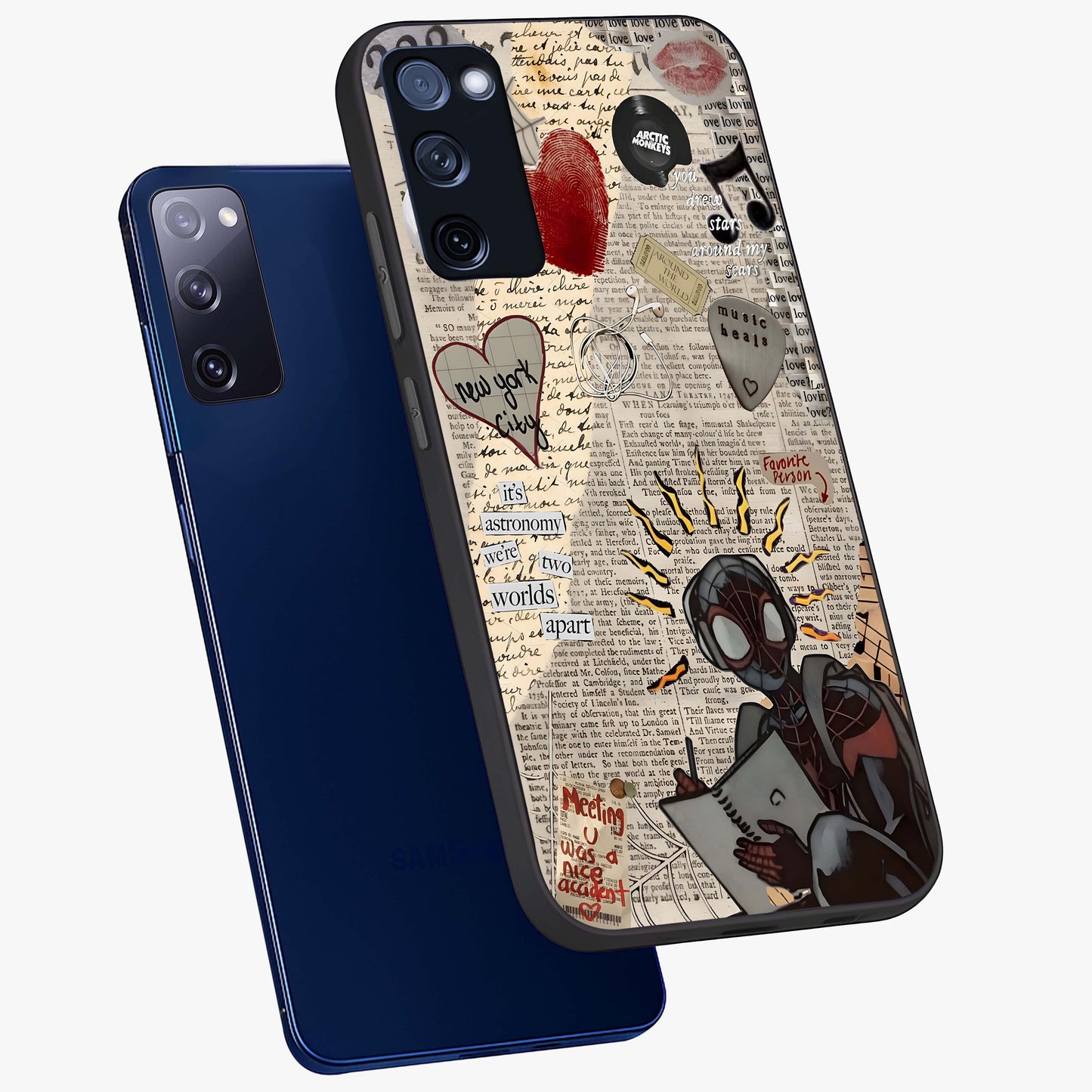 City Dream Sketch Glass Case displayed in angled mockup highlighting minimal city illustration with aesthetic sketch style.