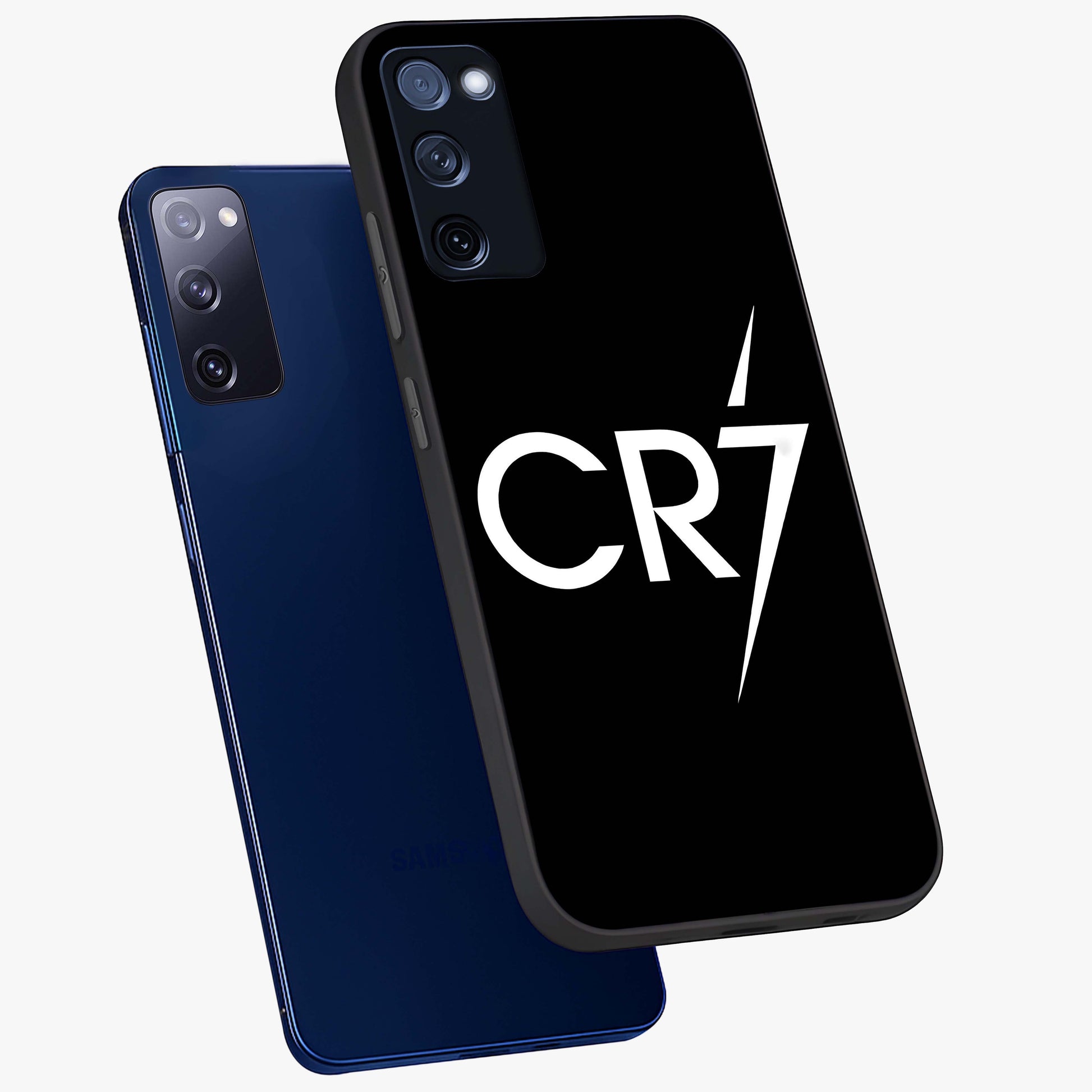 Cr7 Elite Strike Glass Case displayed in angled mockup highlighting powerful sports graphic with bold athletic theme.