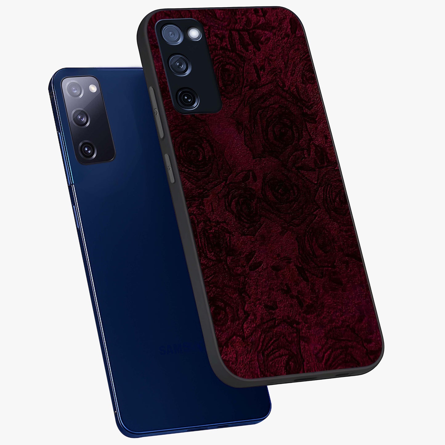 Crimson Fade Flow Glass Case displayed in angled mockup highlighting smooth gradient design with modern aesthetic style.