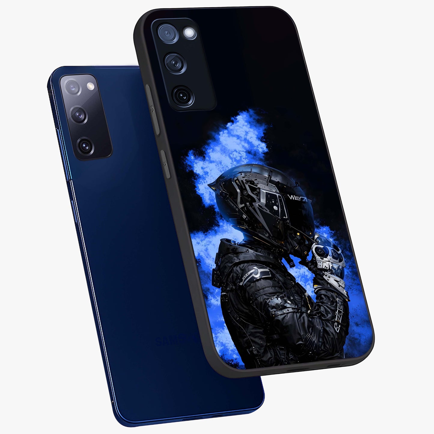 Cyber Sentinel Protocol Glass Case displayed in angled mockup highlighting digital cyber design with sci-fi aesthetic style.