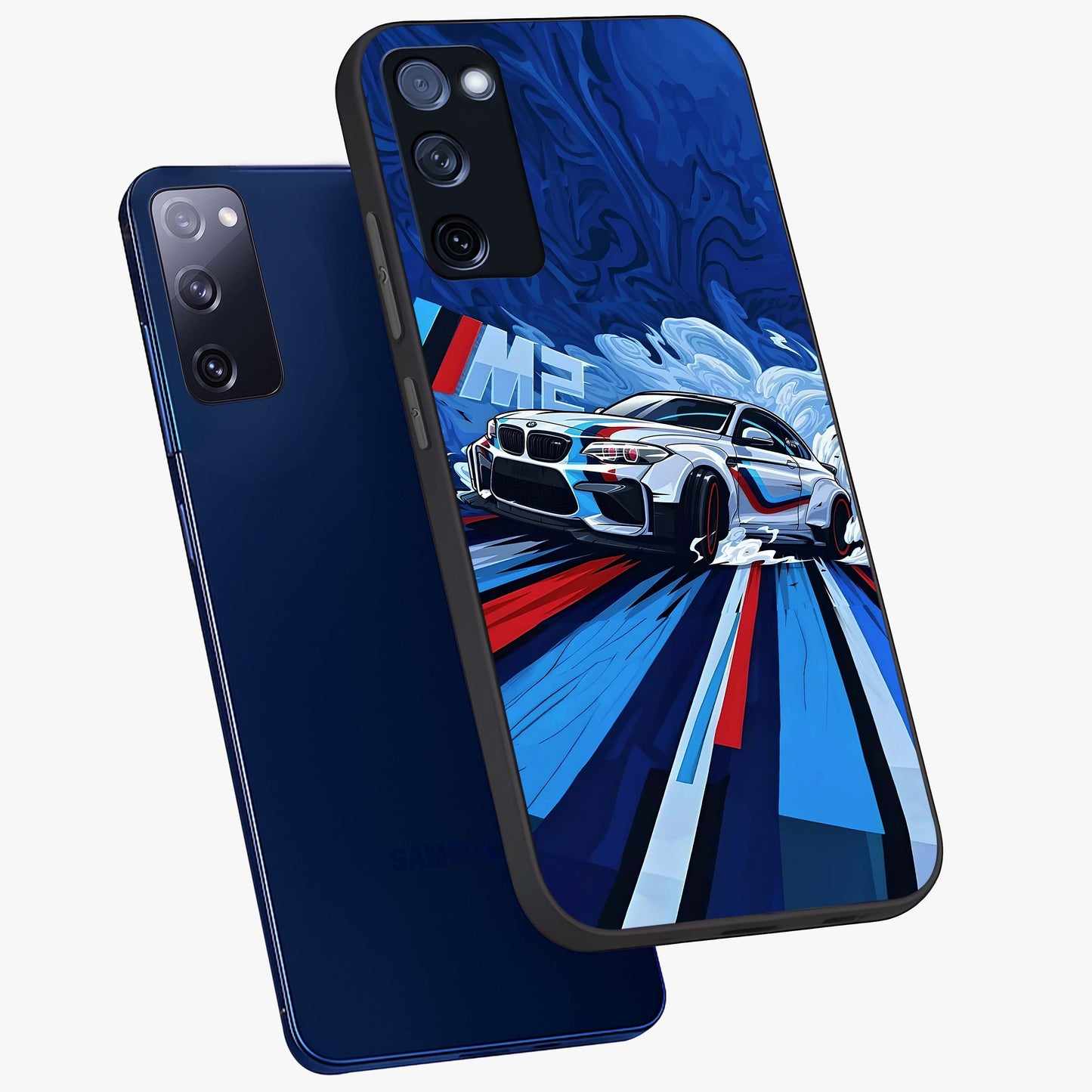 Drift Power Rush Glass Case displayed in angled mockup highlighting powerful drift car design with sporty aesthetic style.