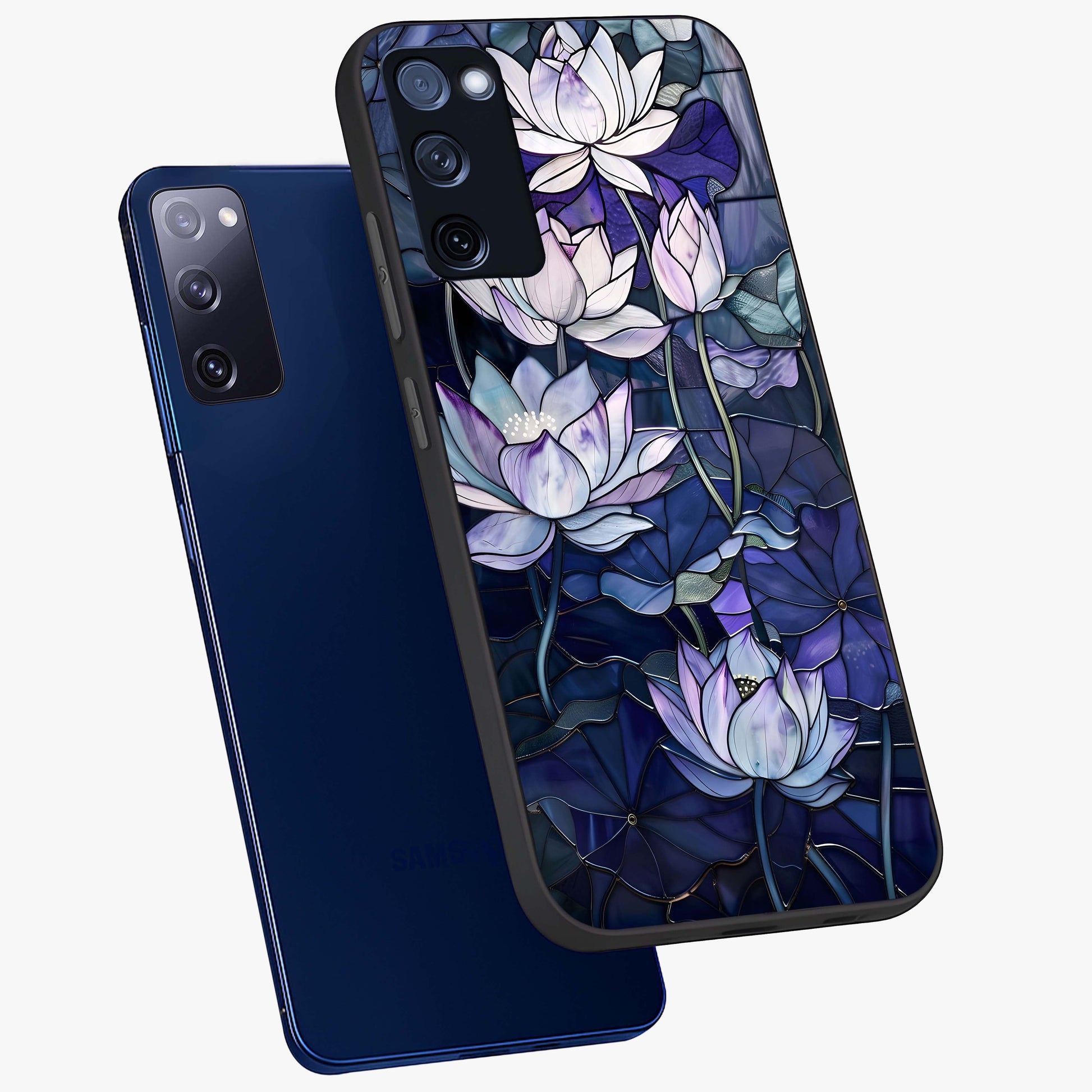 Gloss Petal Rush Glass Case displayed in angled mockup highlighting vibrant petal design with elegant floral aesthetic.