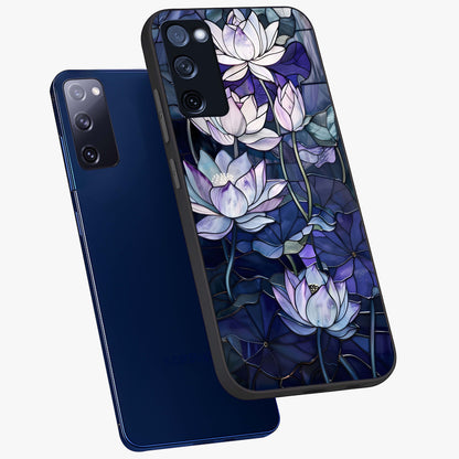 Gloss Petal Rush Glass Case displayed in angled mockup highlighting vibrant petal design with elegant floral aesthetic.