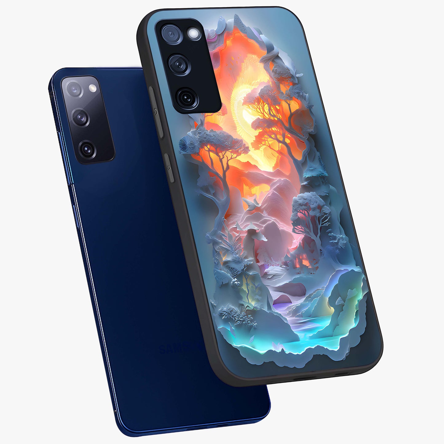 Glow Forest Portal Glass Case displayed in angled mockup highlighting mystical forest design with magical glowing aesthetic.