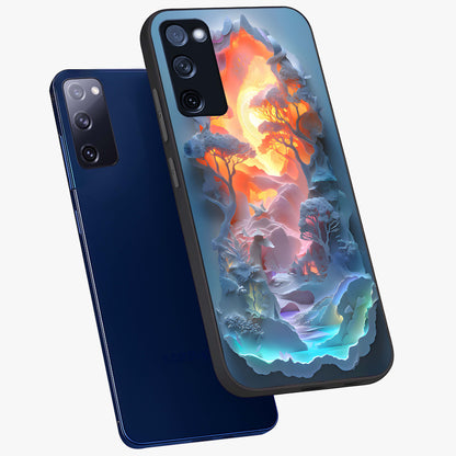 Glow Forest Portal Glass Case displayed in angled mockup highlighting mystical forest design with magical glowing aesthetic.