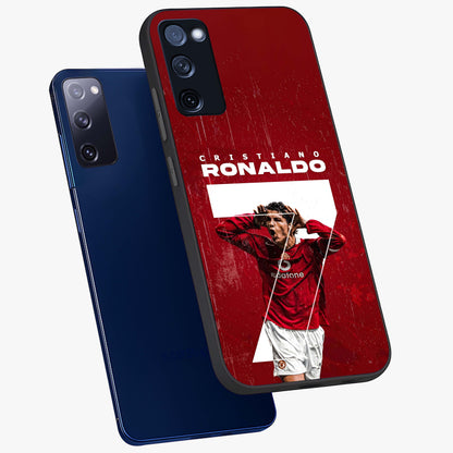 Goal Celebration Legacy Glass Case displayed in angled mockup highlighting energetic sports celebration design with bold athletic theme.
