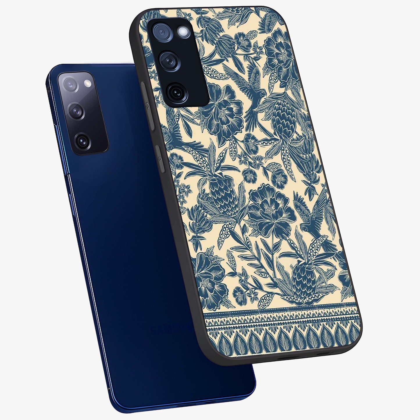 Heirloom Wild Bloom Glass Case displayed in angled mockup highlighting botanical bloom design with classic aesthetic style.